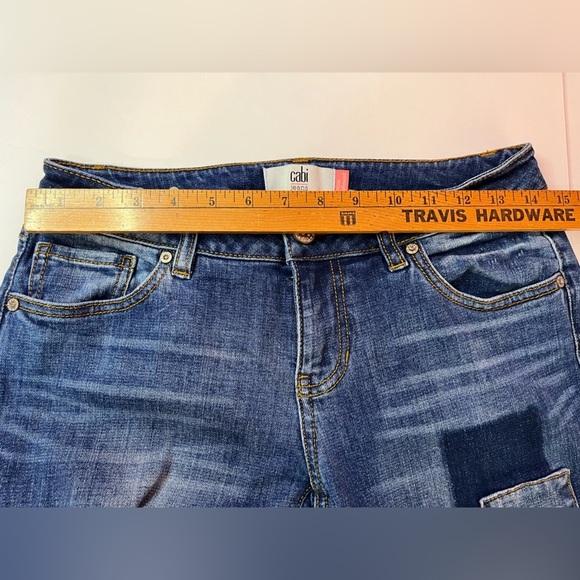 Cabi Slim Boyfriend Jeans Low Rise Straight Patchwork Size 2 - Picture 3 of 9